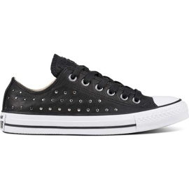 Converse Chuck Taylor All Star Cuero Negro Negro Plata