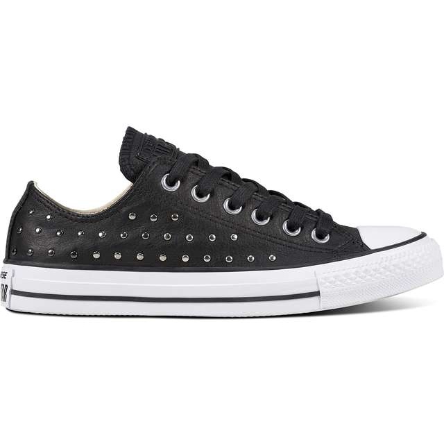 Converse Chuck Taylor All Star Cuero Negro Negro Plata
