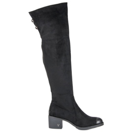 Botas hasta el muslo de tacón alto vinceza de ante negro
