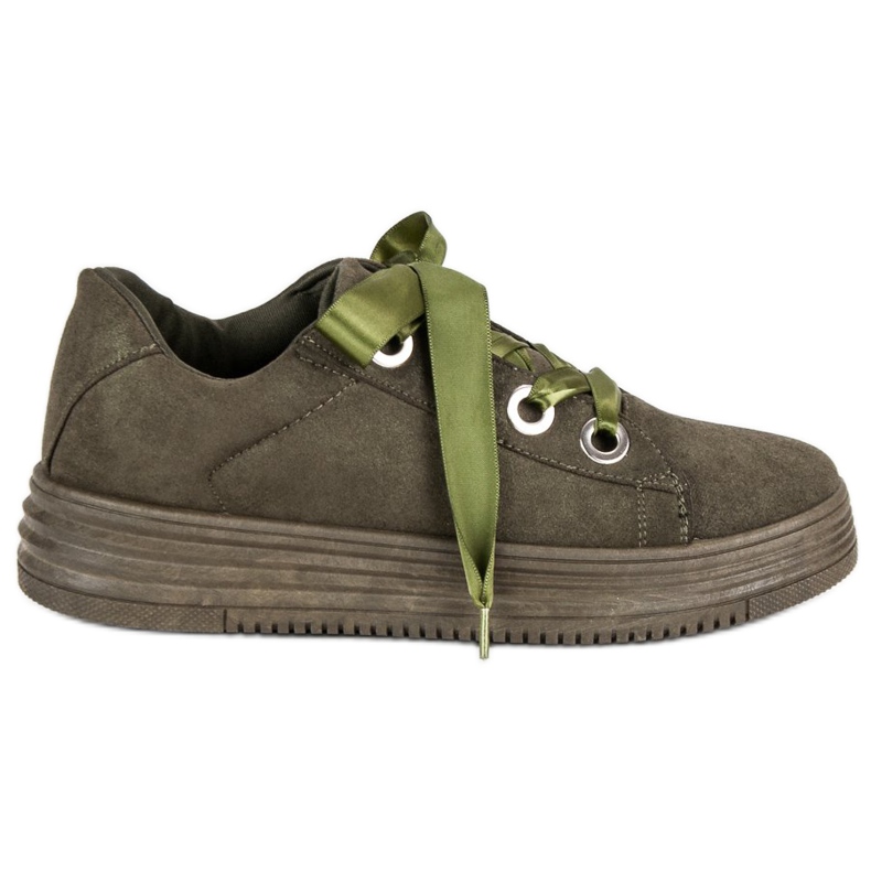 Zapatillas de ante verde oscuro