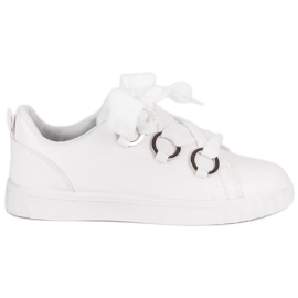 Super Me Zapatillas blancas con cordones blanco