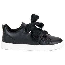 Super Me Zapatillas negras con cordones negro Super Me Zapatillas negras con cordones negro