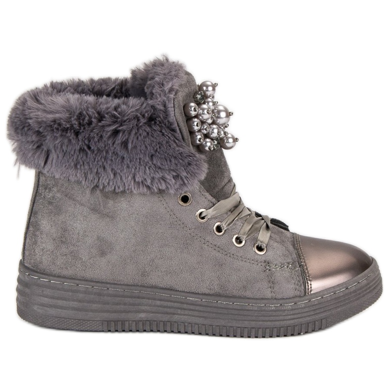 Zapatillas cálidas gris