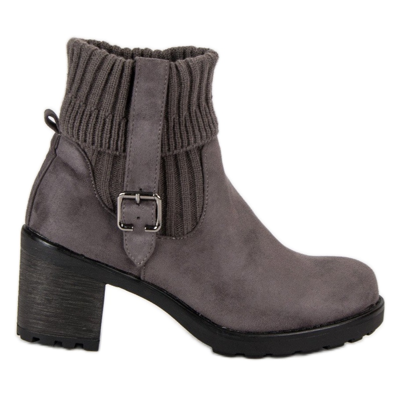 Seastar Botas de ante de tacón alto gris Seastar Botas de ante de tacón alto gris