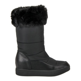 Seastar Botas de nieve negras con pelo negro