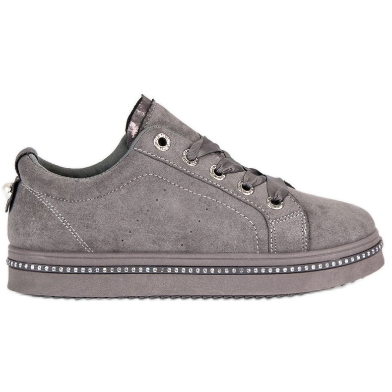 Zapatillas de gamuza de moda gris