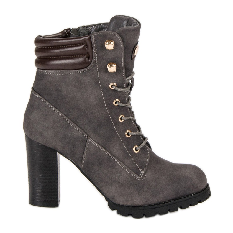 Kayla Botines de tacón alto anudados gris Kayla Botines de tacón alto anudados gris