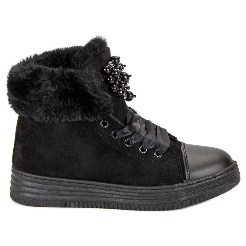 Zapatillas elegantes con aislamiento. negro