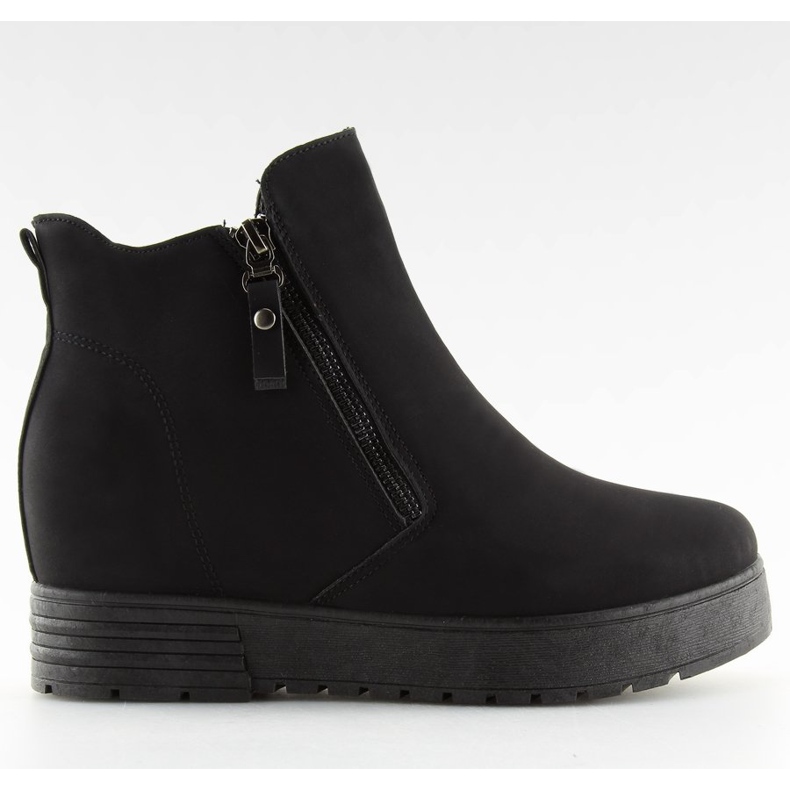 Botas en una cuña oculta negro SJ657 Negro