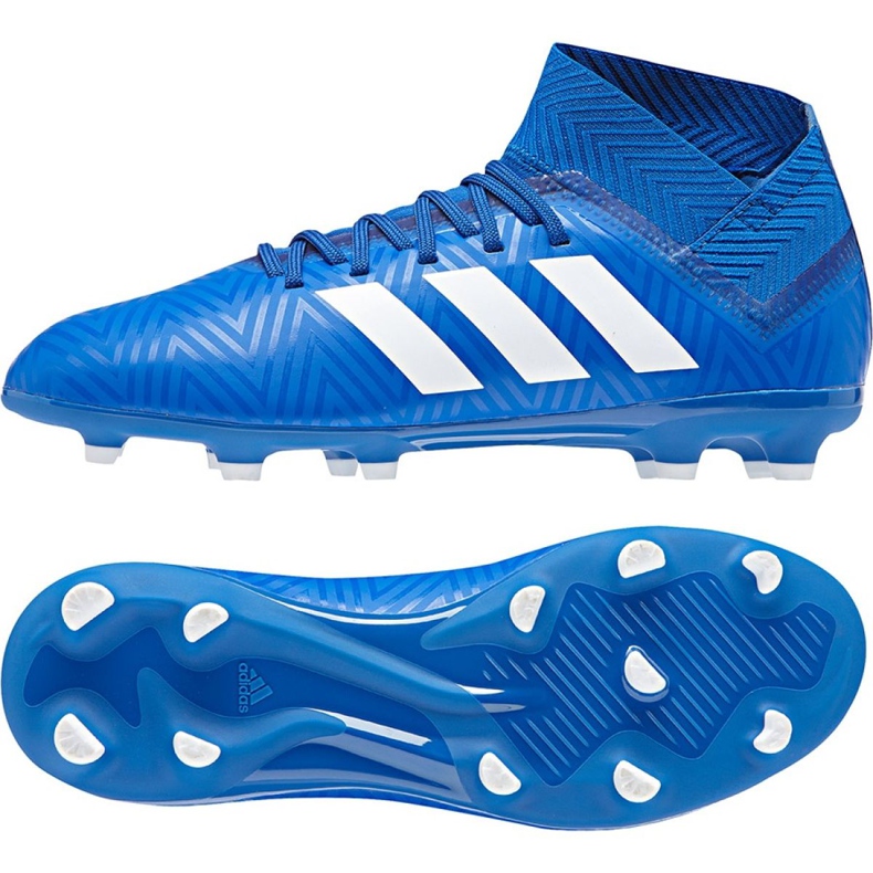 Las botas de fútbol adidas Nemeziz 18.3 Fg Jr DB2351 multicolor azul