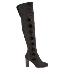 Botas de mosquetero elegantes negro
