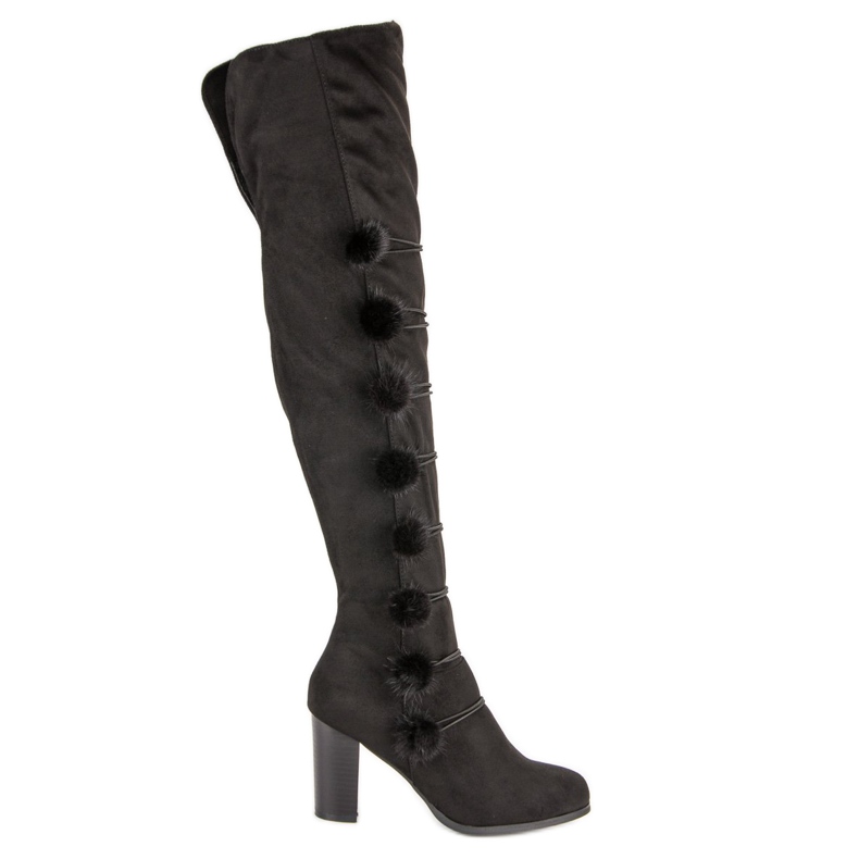 Botas de mosquetero elegantes negro Botas de mosquetero elegantes negro