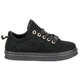 Zapatillas de gamuza de moda negro