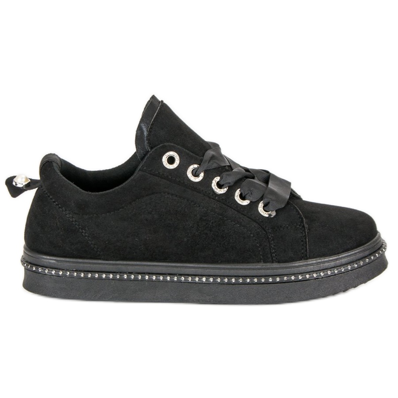 Zapatillas de gamuza de moda negro