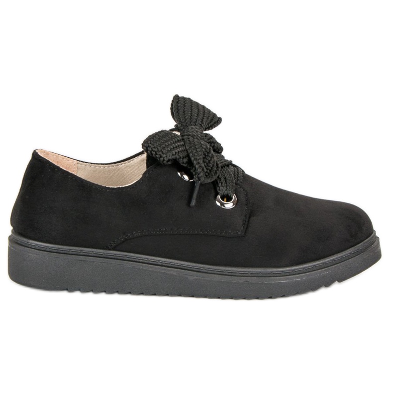 Zapatillas de ante con cordones negro Zapatillas de ante con cordones negro