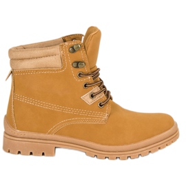 Botas de montaña con cordones camel marrón