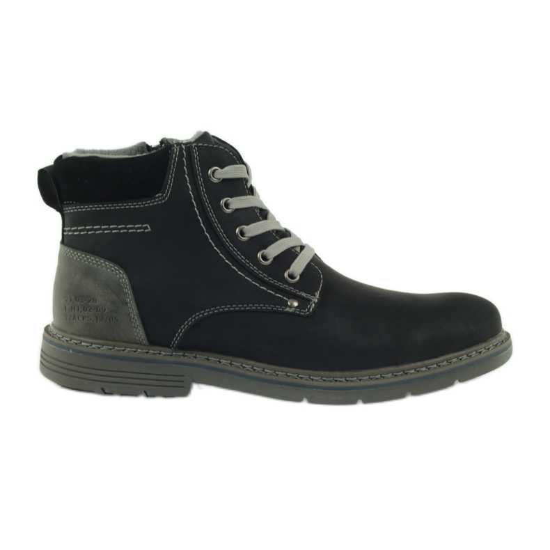 McKey Botas negras con cordones para hombre 288 negro gris