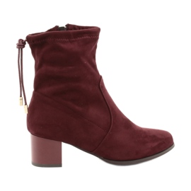 Daszyński Botas de tacón alto de ante Das58ński SA58 rojo multicolor Daszyński Botas de tacón alto de ante Das58ński SA58 rojo multicolor
