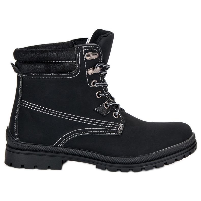 Botas de montaña negras atadas negro Botas de montaña negras atadas negro