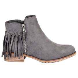 Kayla Botas de ante boho gris