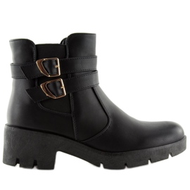 Black HY-54 Botas negras con suela gruesa negro