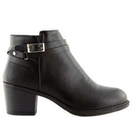 Botas negras de tacón bajo 3757 Black negro
