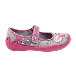 Zapatilla velcro Befado 114x305 gris rosado