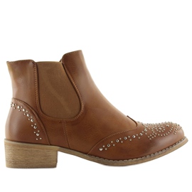 Botines Chelsea marrones con tachuelas, marrón Ka16-160sl Camel Botines Chelsea marrones con tachuelas, marrón Ka16-160sl Camel