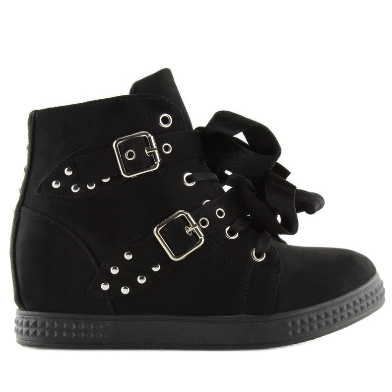 Negro Botas con tacón de cuña oculto 7-X8029A Negro Negro Botas con tacón de cuña oculto 7-X8029A Negro