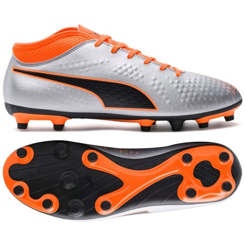 Botas de fútbol Puma One 4 Syn Fg M 104749 01 multicolor plata Botas de fútbol Puma One 4 Syn Fg M 104749 01 multicolor plata