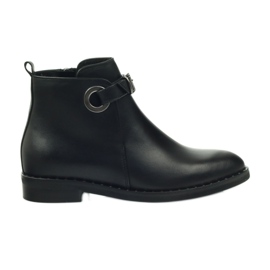 Edeo Botas de cuero negro para mujeres aisladas con Polar 3243