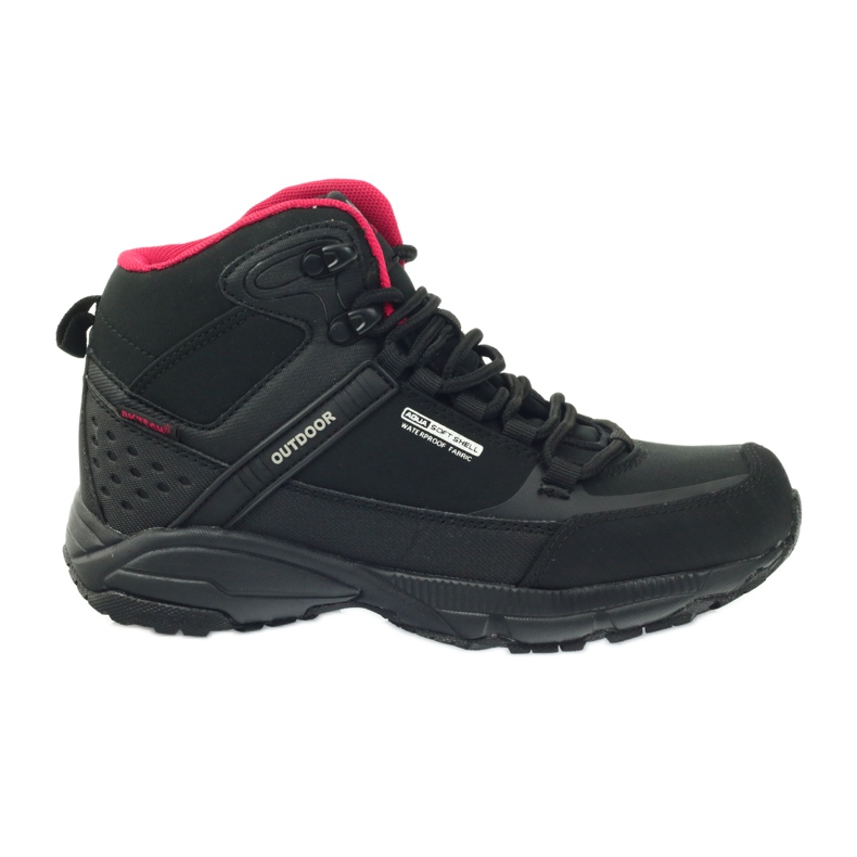 Zapatos de trekking softshell negros DK 1751 rojo