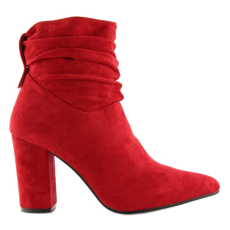 Rojo Botas de tacón ancho NC781 Rojo