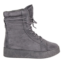 Bello Star Botas de nieve de gamuza gris