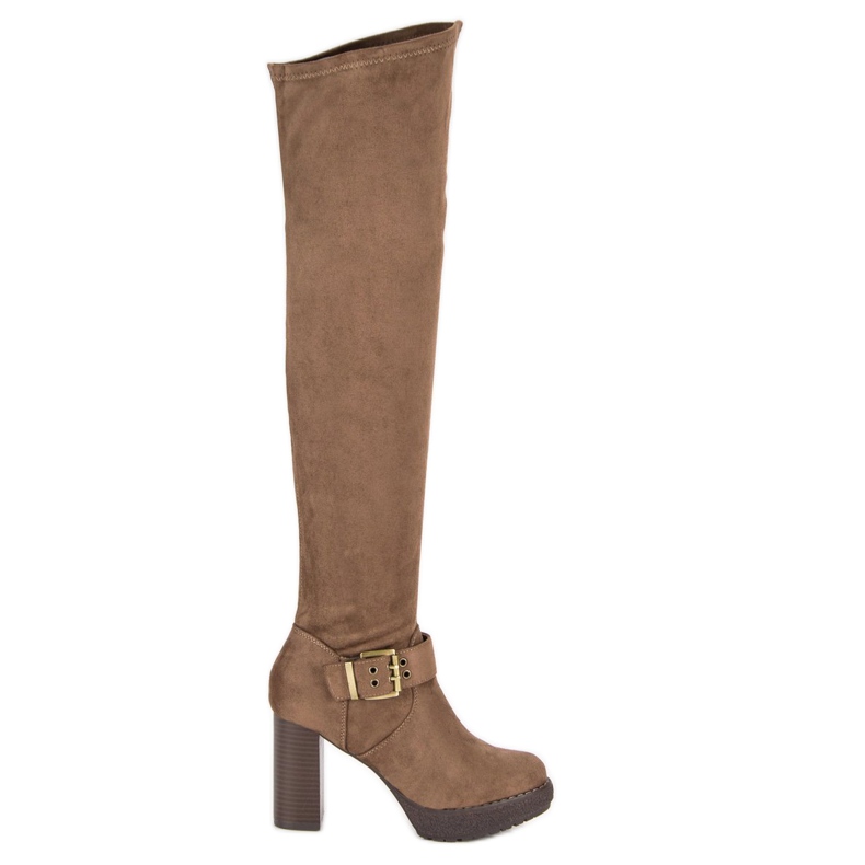 Super Me Botas de mosquetero en el poste marrón Super Me Botas de mosquetero en el poste marrón