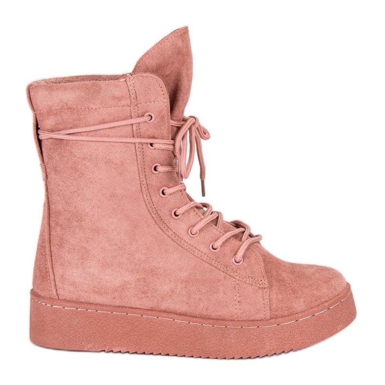 Bello Star Botas de nieve de gamuza rosado