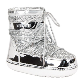 Botas de nieve plateadas de moda gris