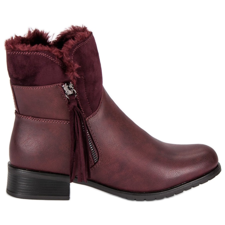 Forever Folie Botas de mujer abrigadas rojo