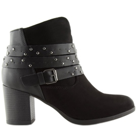 Botas de tacón estable negro G-36 Negro
