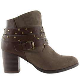 Botas marrones G-36 Taupe con tacón estable marrón