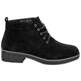 Nio Nio Botines de ante con cordones negro