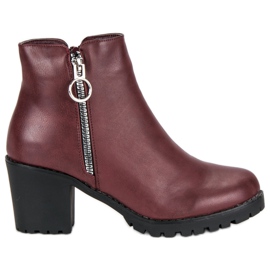 Super Me Botas granate en el poste negro rojo