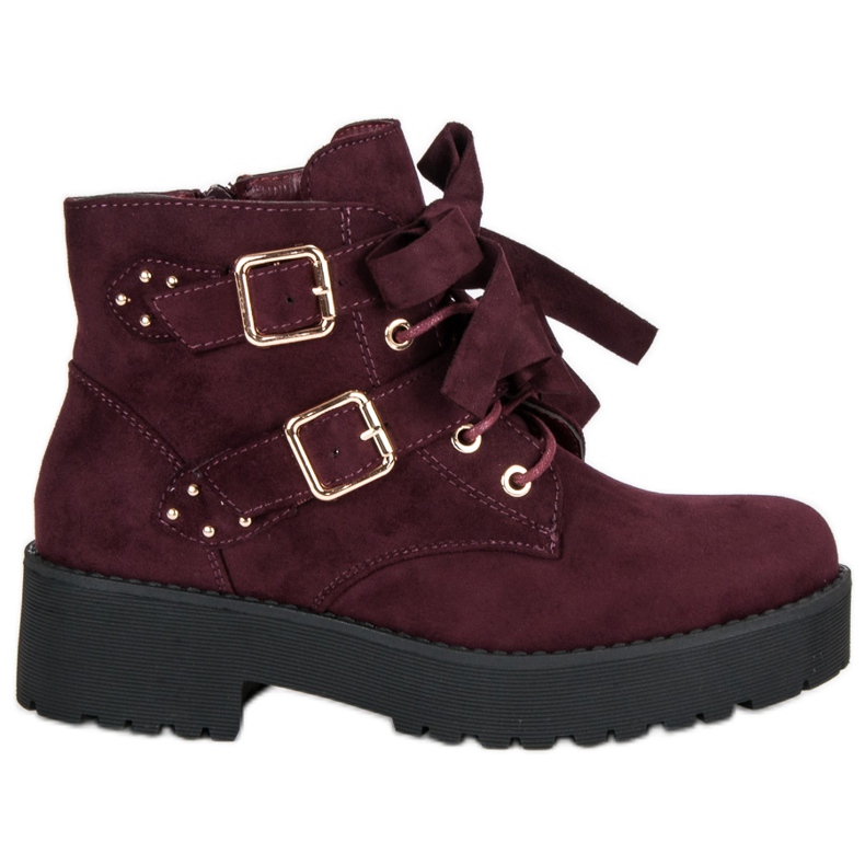 Botas de ante burdeos rojo