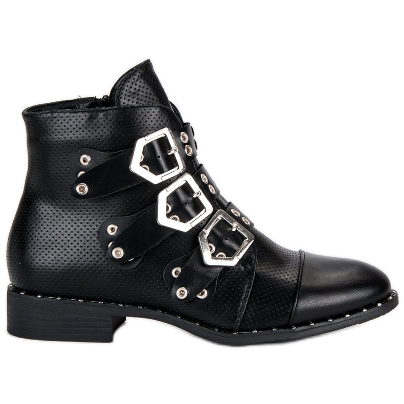 Groto Gogo Botas rock con tacón plano negro Groto Gogo Botas rock con tacón plano negro