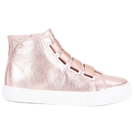 Zapatillas rosas por encima del tobillo