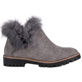 Forever Folie Botines de gamuza sin cordones gris