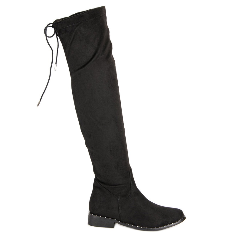 Seastar Botas por encima de la rodilla con tacón plano negro
