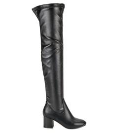 Seastar Botas negras de tacón alto hasta el muslo negro Seastar Botas negras de tacón alto hasta el muslo negro