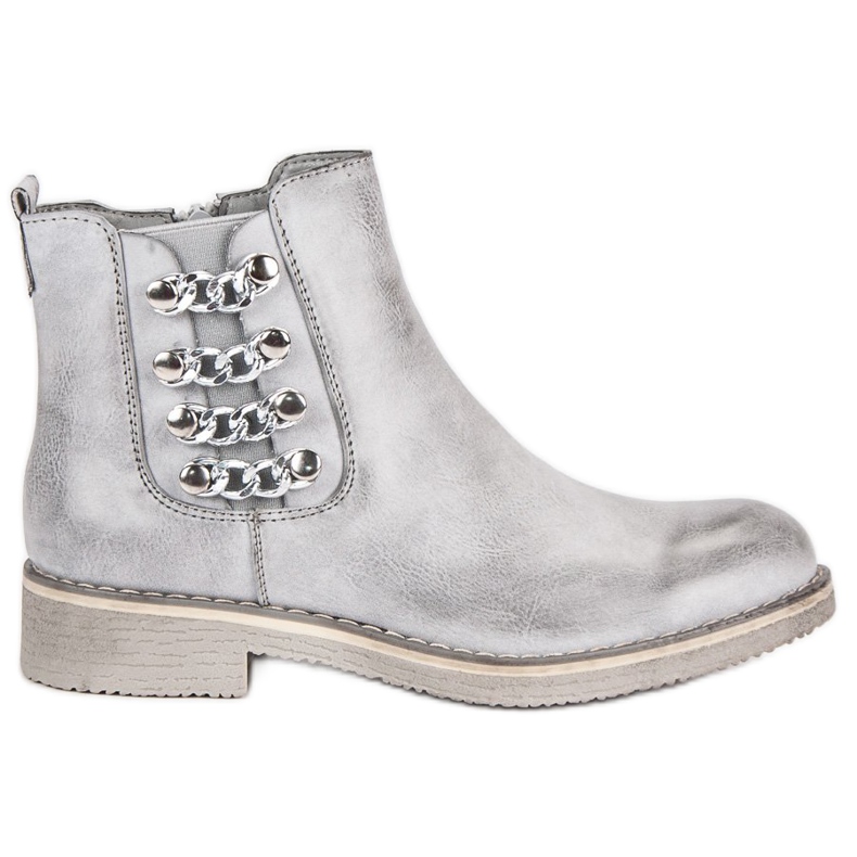 Forever Folie Botines grises de tacón plano Forever Folie Botines grises de tacón plano