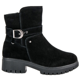 Botas de piel cálidas negro